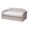 Baxton Studio Ally Beige Upholstered Twin Size Sofa Daybed with Roll Out Trundle Bed 151-9018 - alternate 4